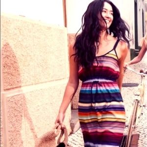 Athleta Rainbow Strip Havana Midi Dress - Small